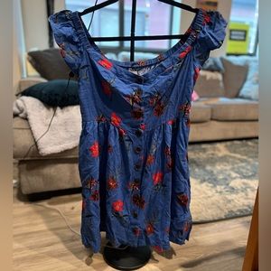 Urban Outfitters Floral Amelie Off The Shoulder Mini dress
